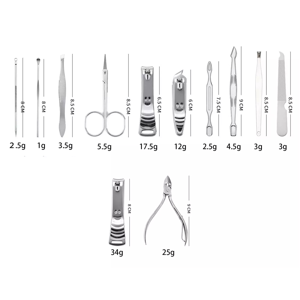 Set di tagliaunghie per tagliare gli strumenti del kit per manicure da 12 pezzi